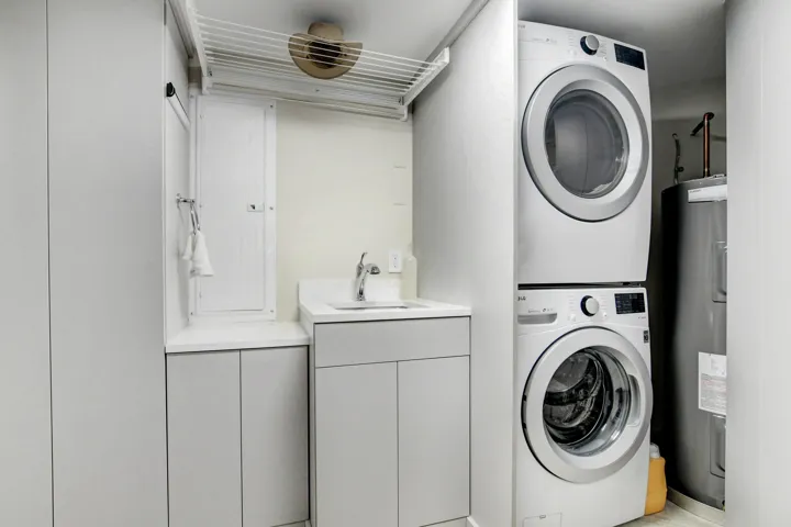 Brand New Trane A/C in Laundry Room & Large Washer/Dryer, Laundry Tub