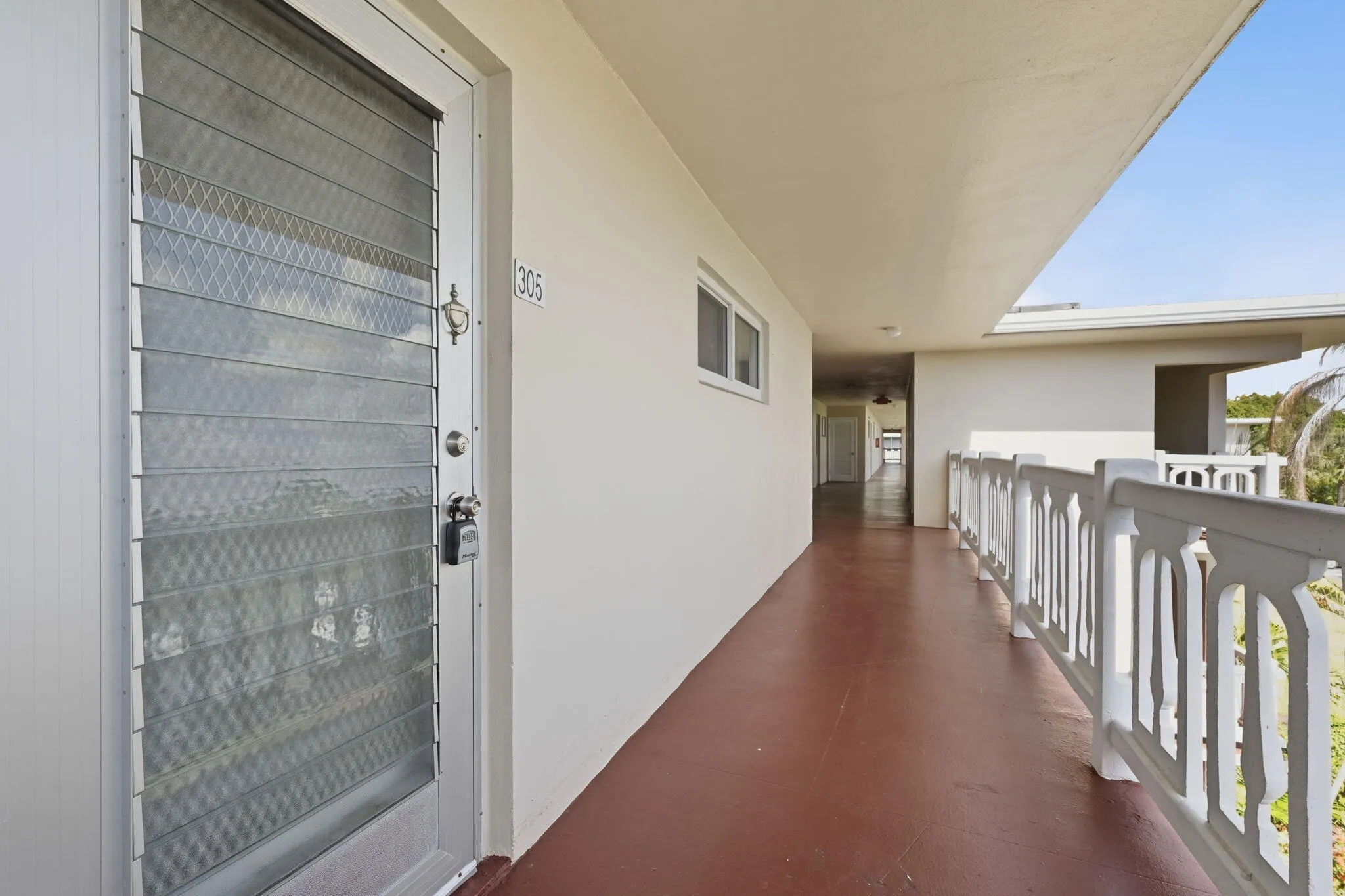 Exterior hallway and front door
