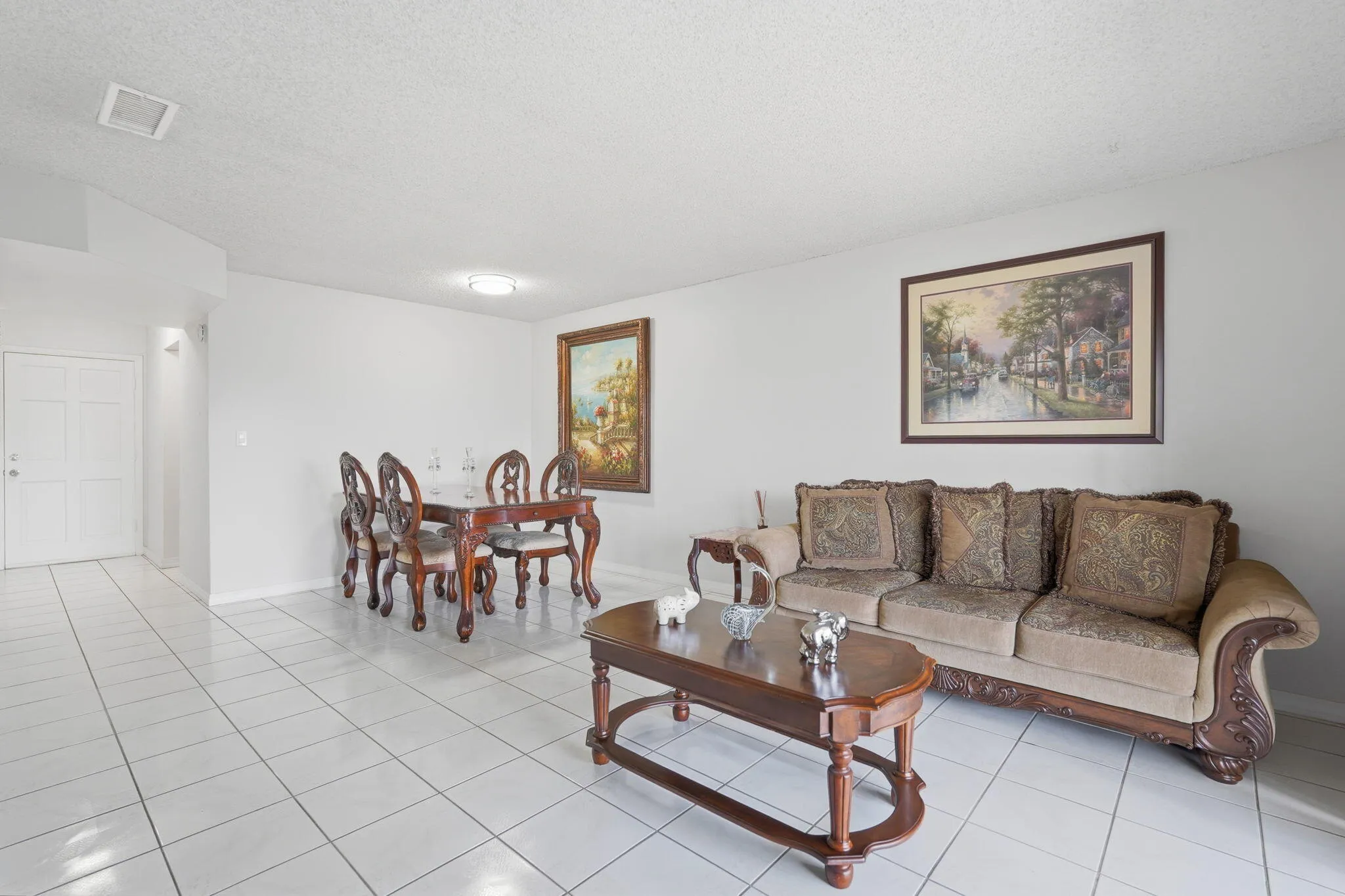 Living room and dining room