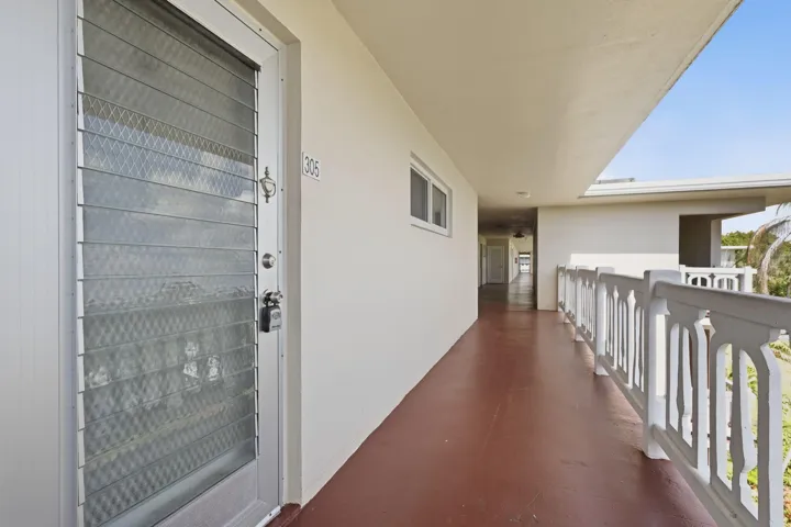 Exterior hallway and front door