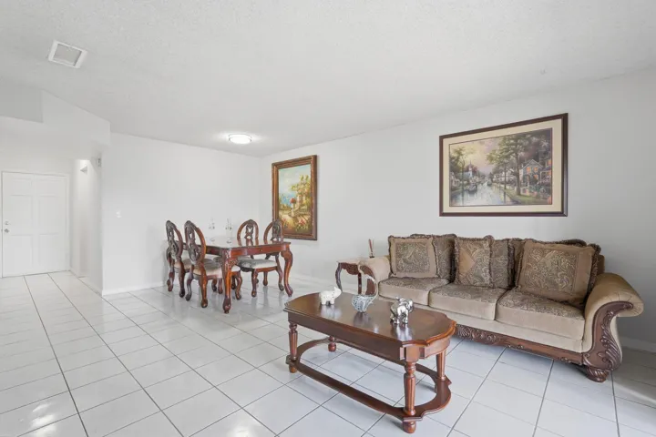 Living room and dining room