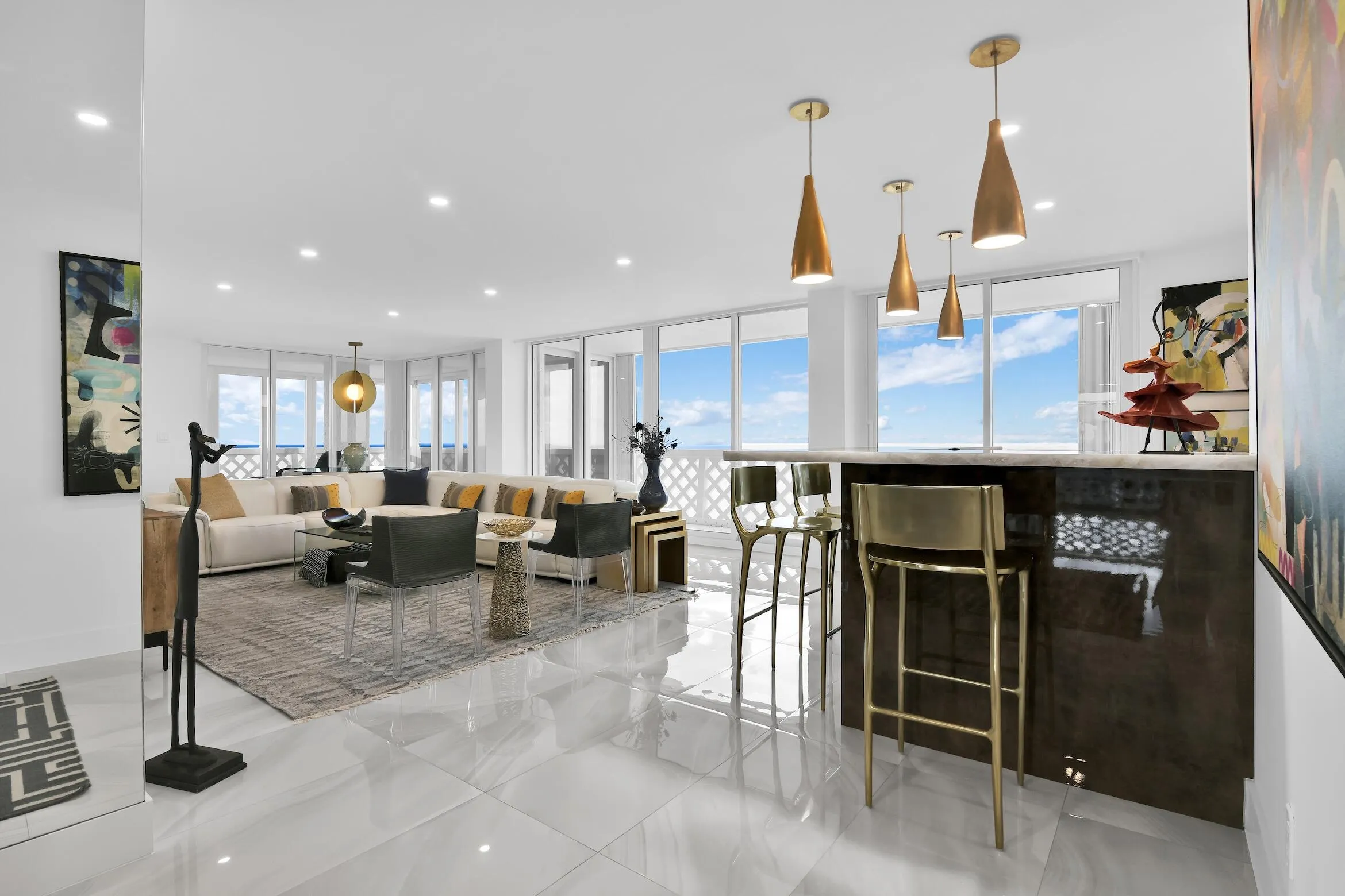 Open kitchen to living room