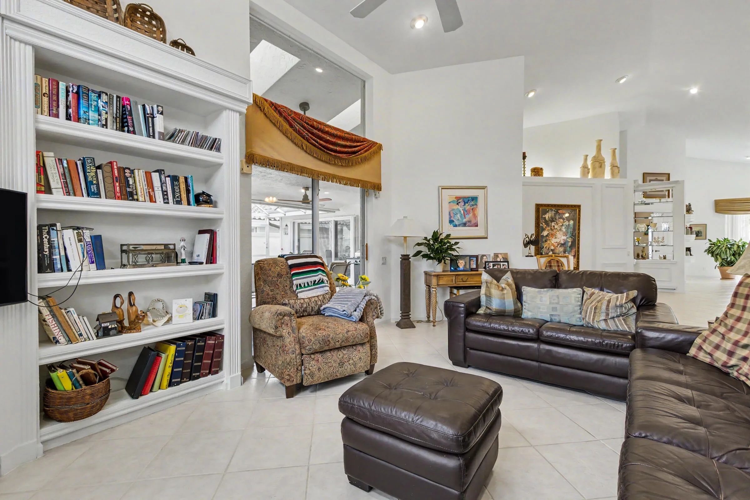 Book shelves in Living Room
