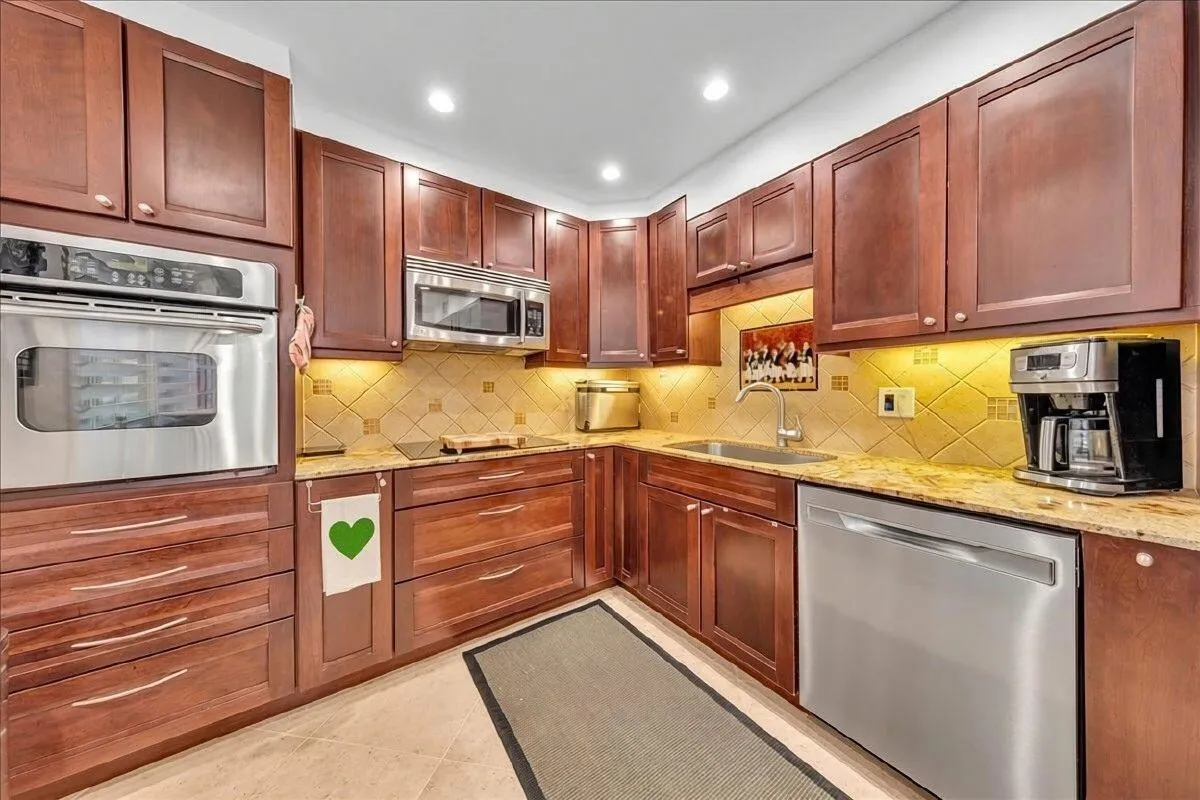 Notice the spice rack to the right of the new dishwasher