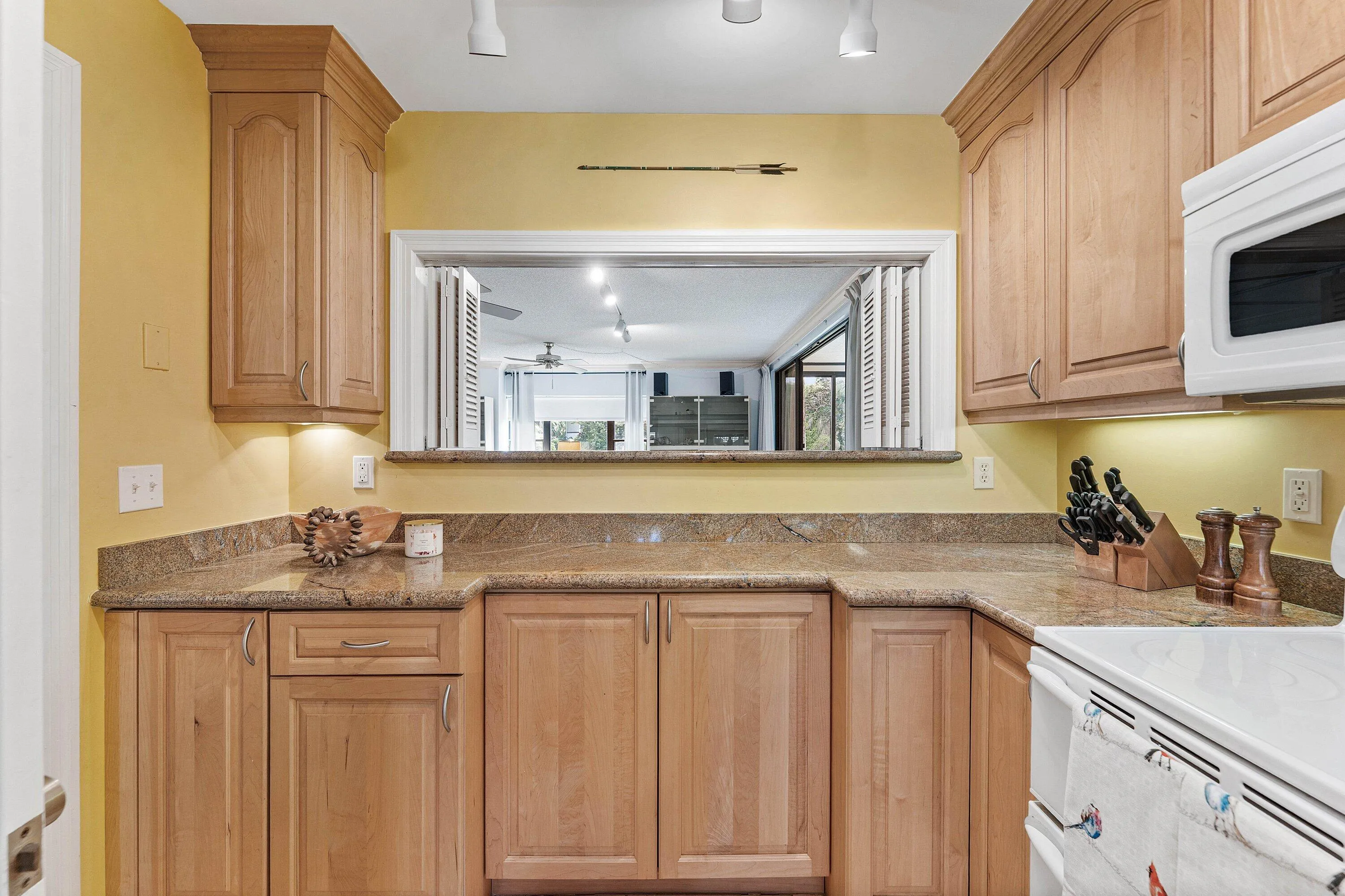 Kitchen with granite countertops
