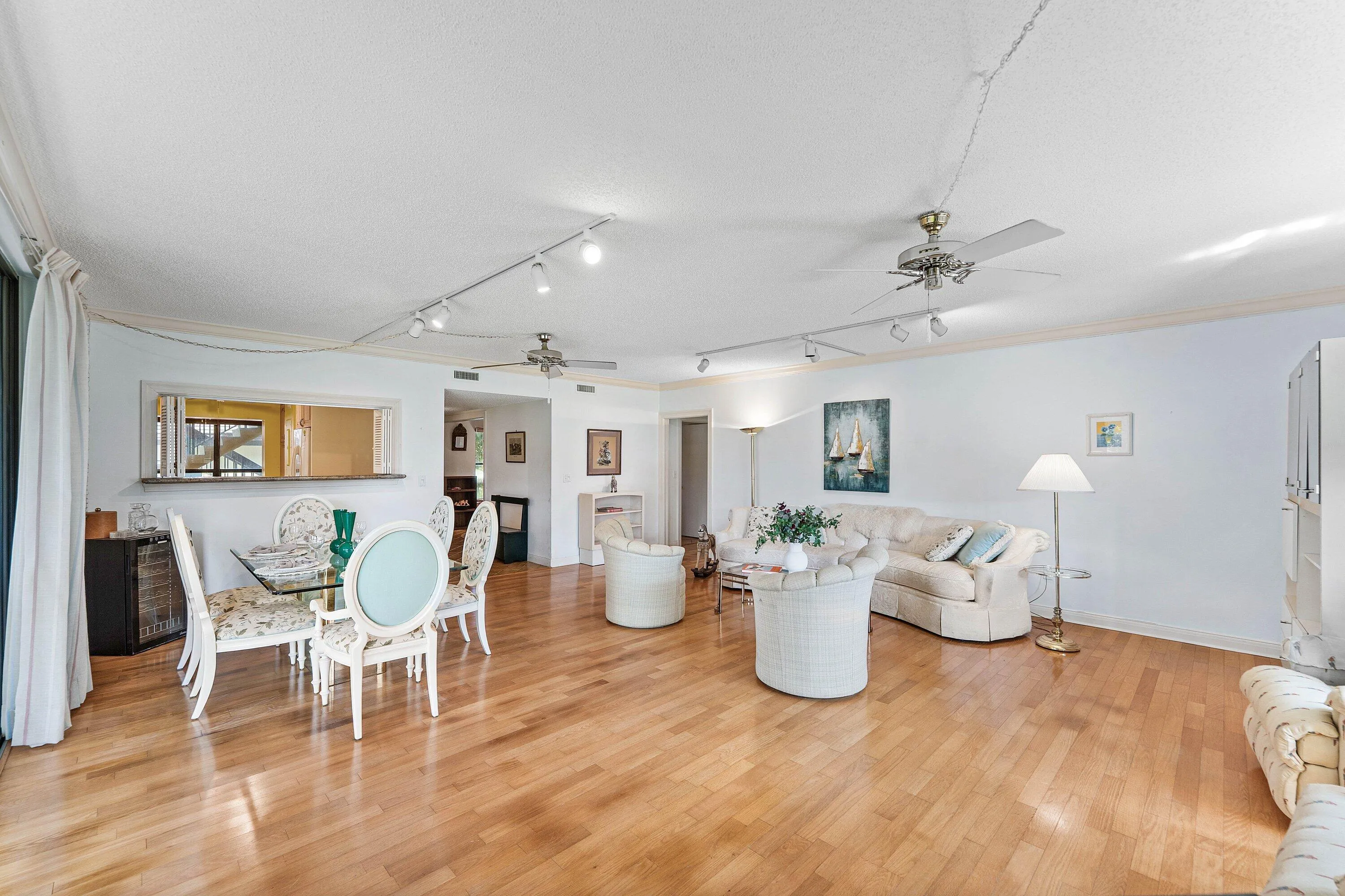 Living room and dining room