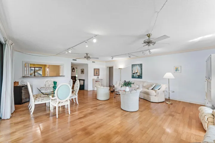Living room and dining room