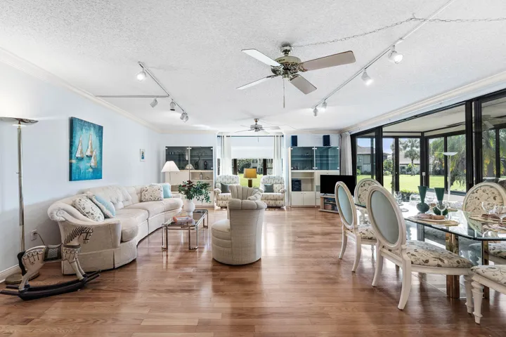 Living room and dining room