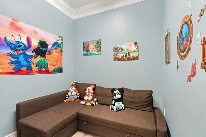 The flex room is currently set up as a perfect kids retreat.