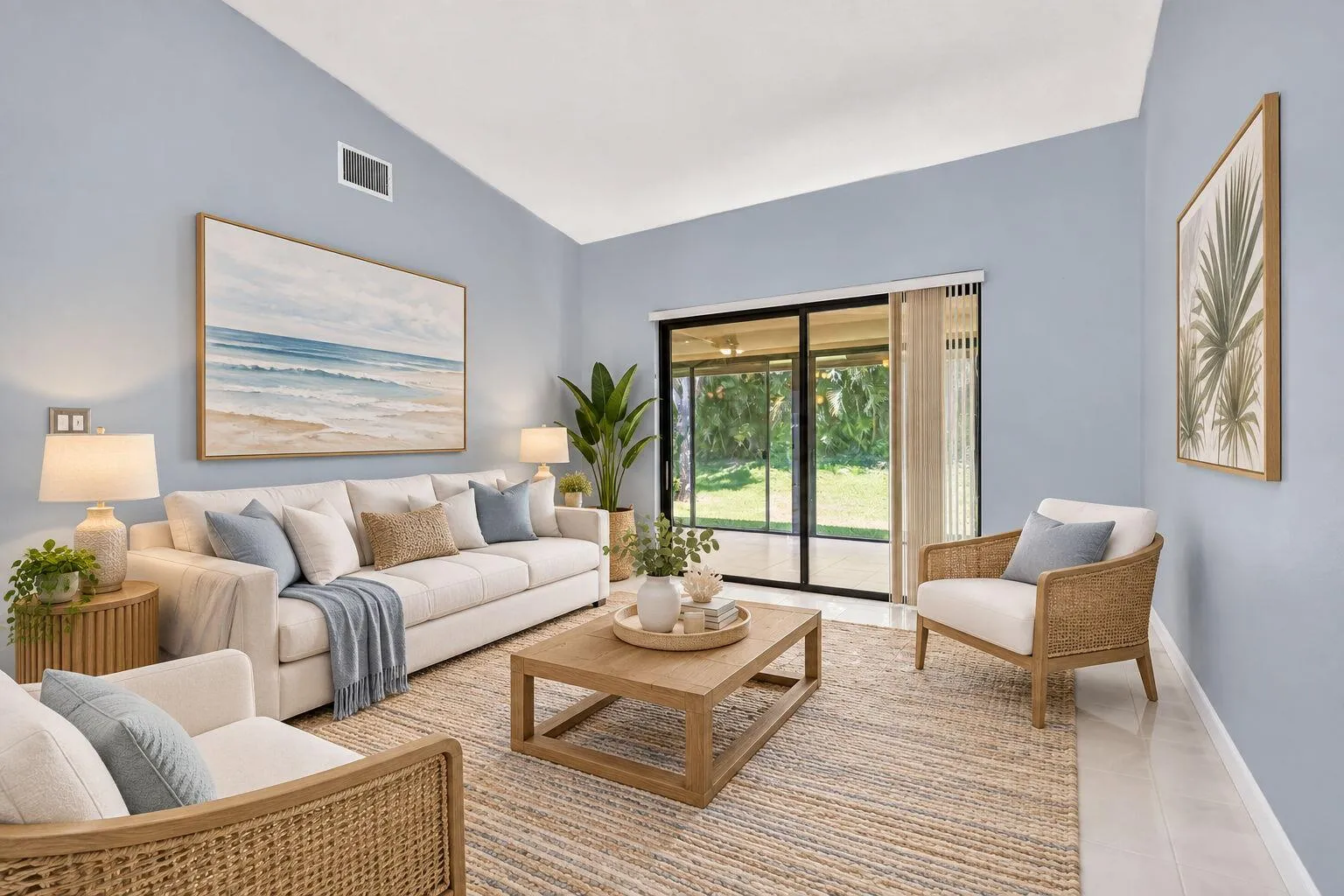 Staged living room area