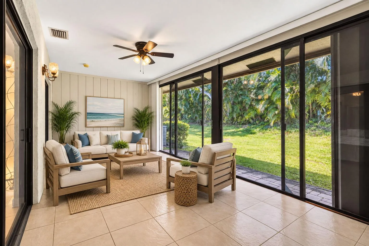 Staged enclosed patio