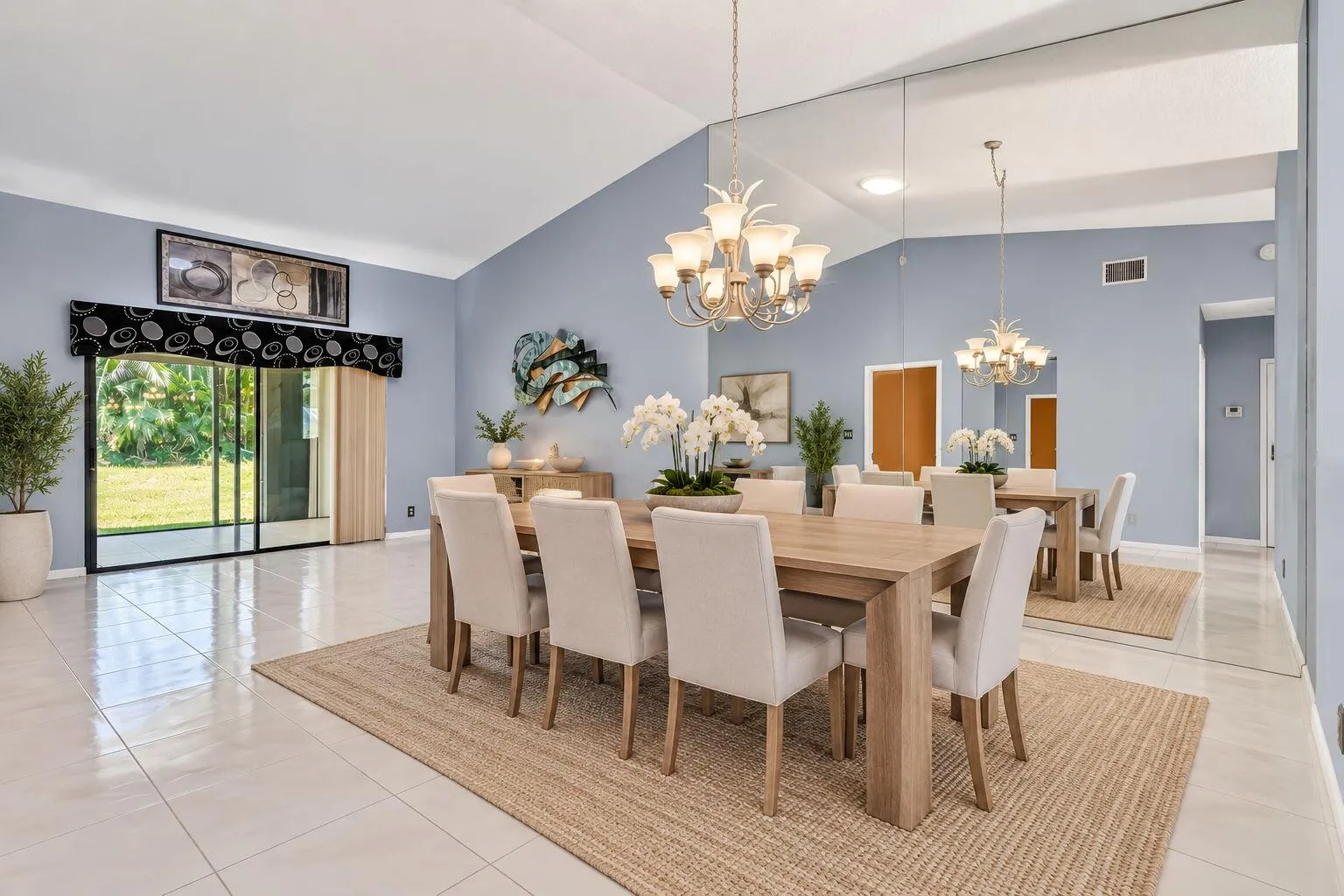 Staged dining room area