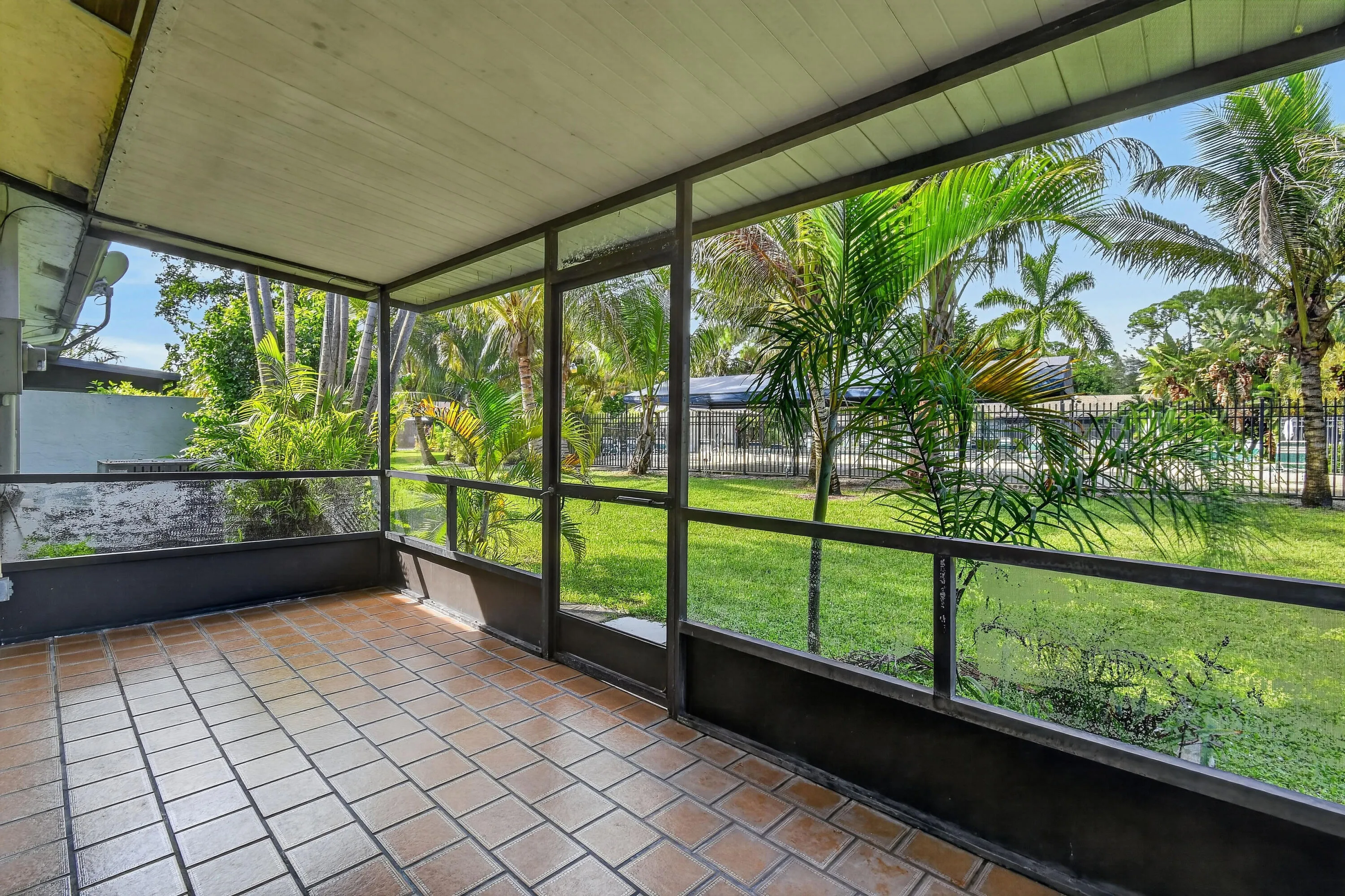 Spacious back porch