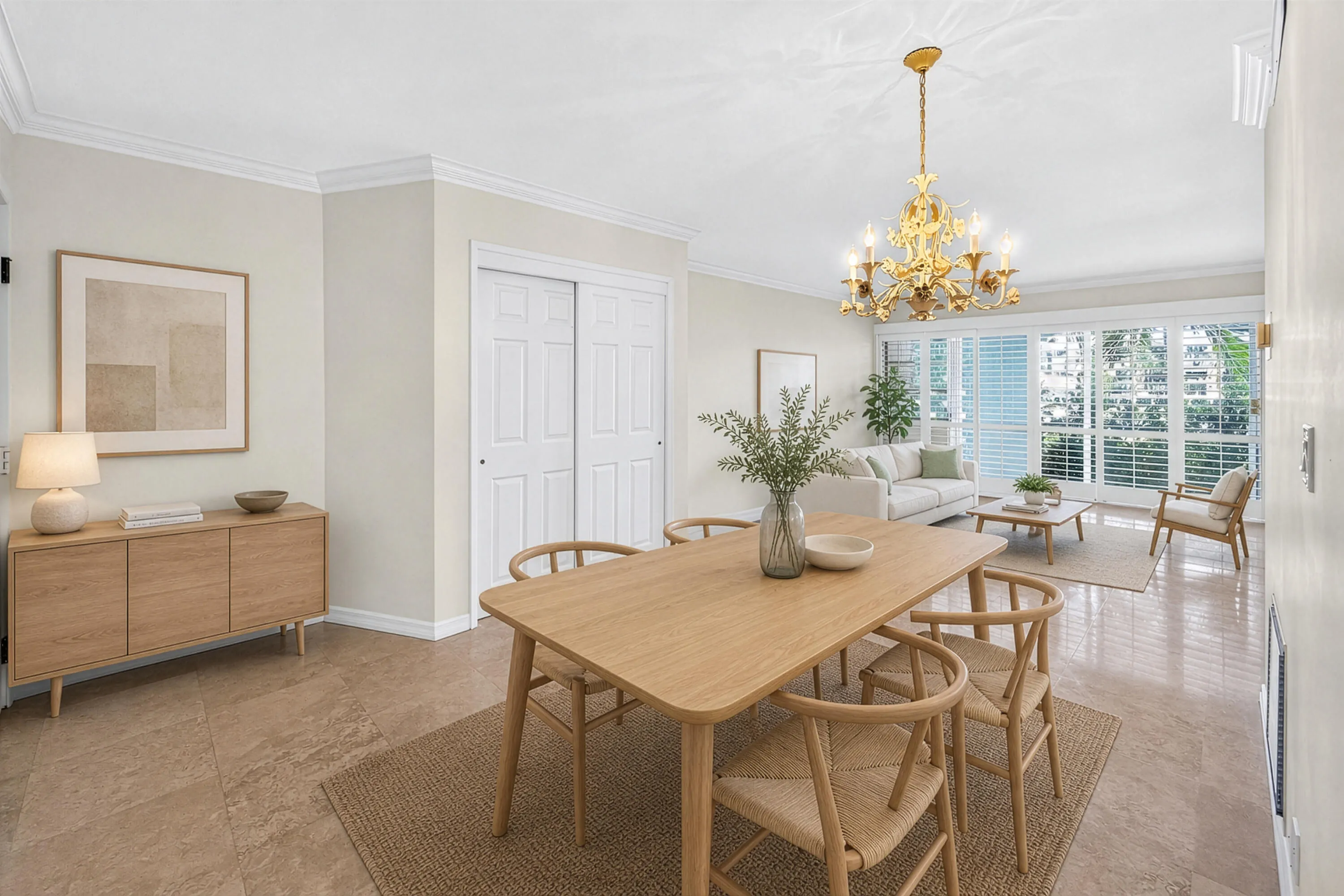 Virtually Staged dining room