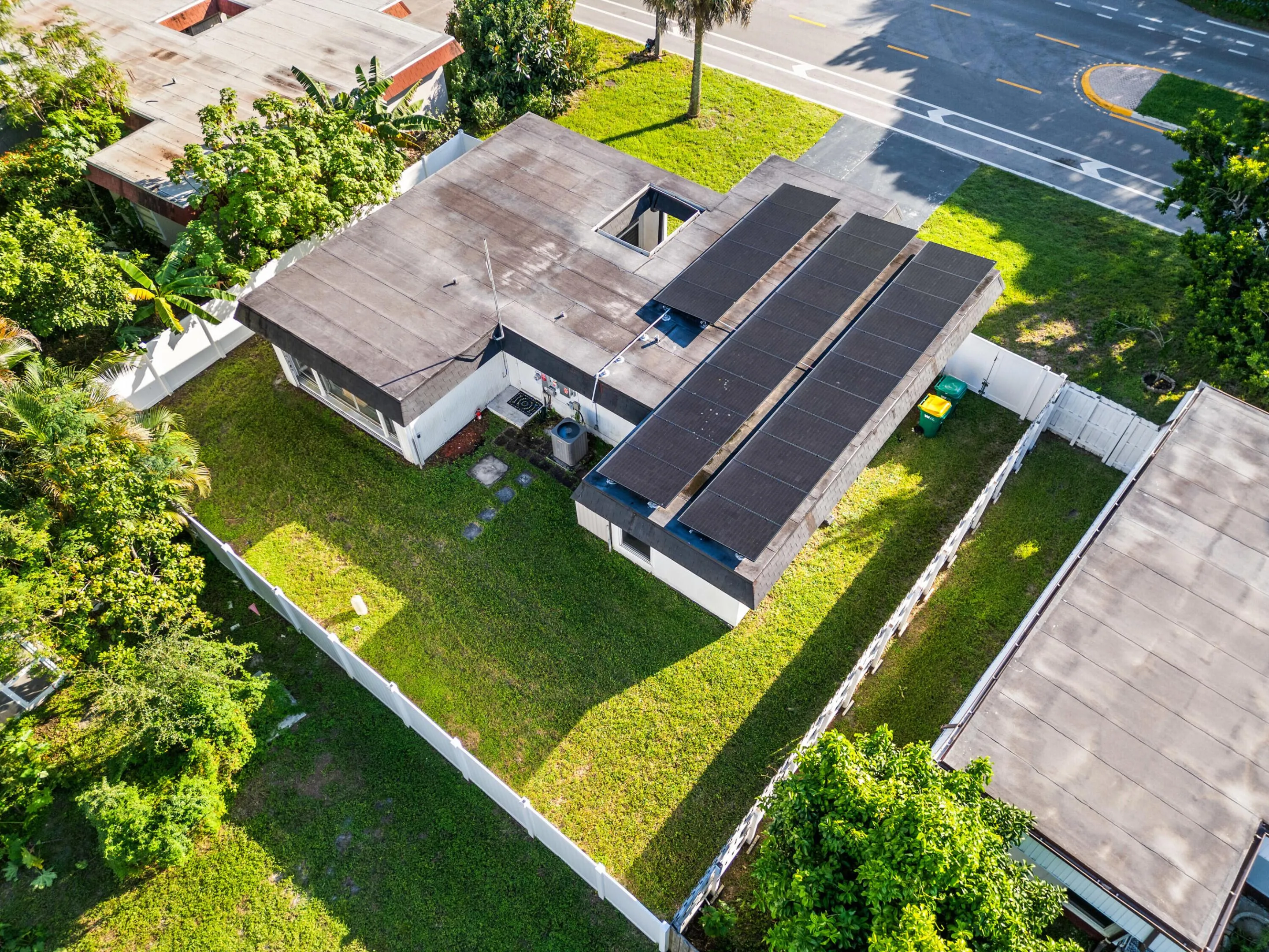 Aerial View , Fenced Property & Solar Panels