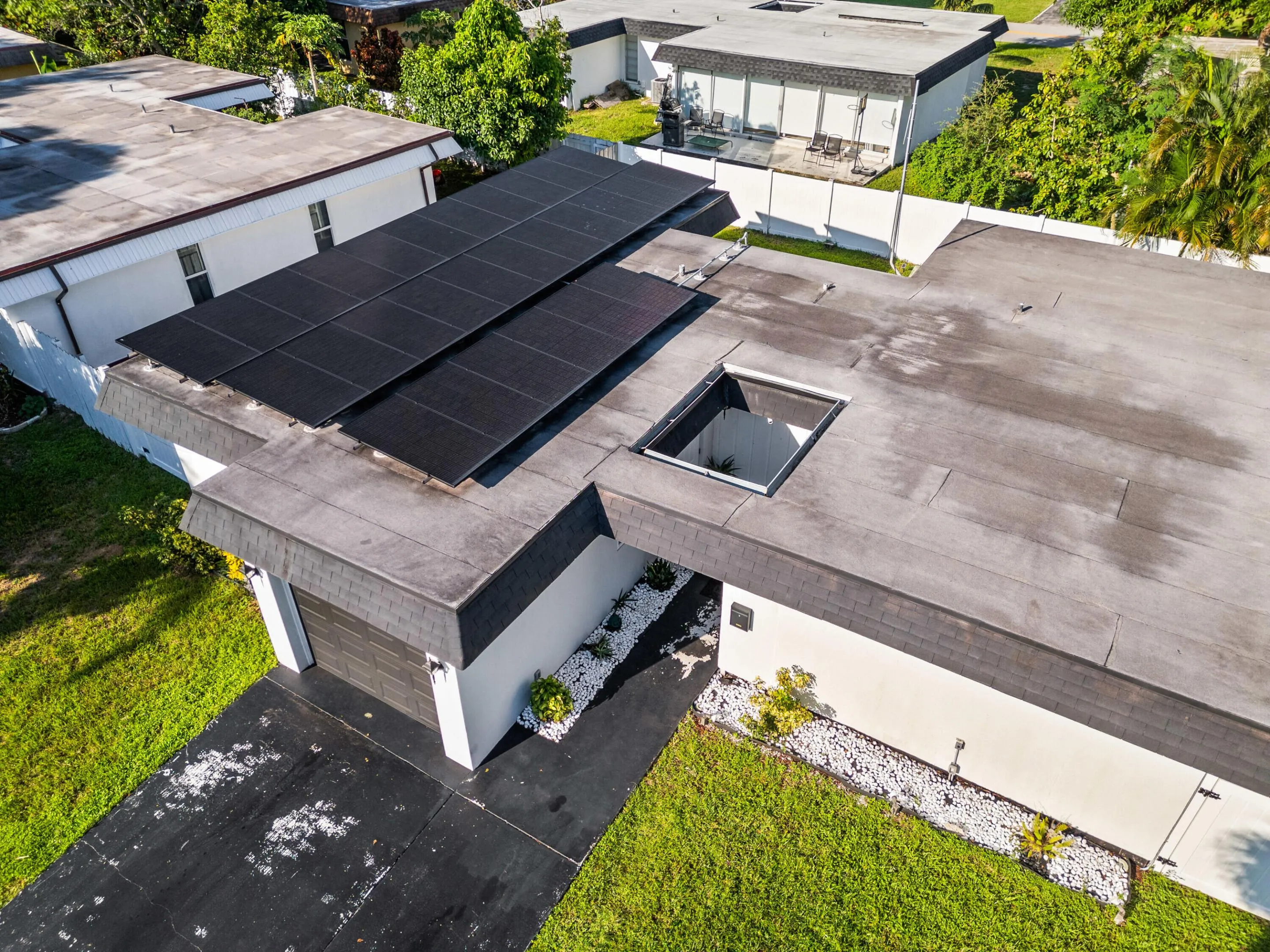 Aerial View, Roof and Solar Panels