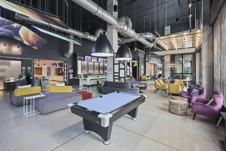 hotel lobby/food/bar