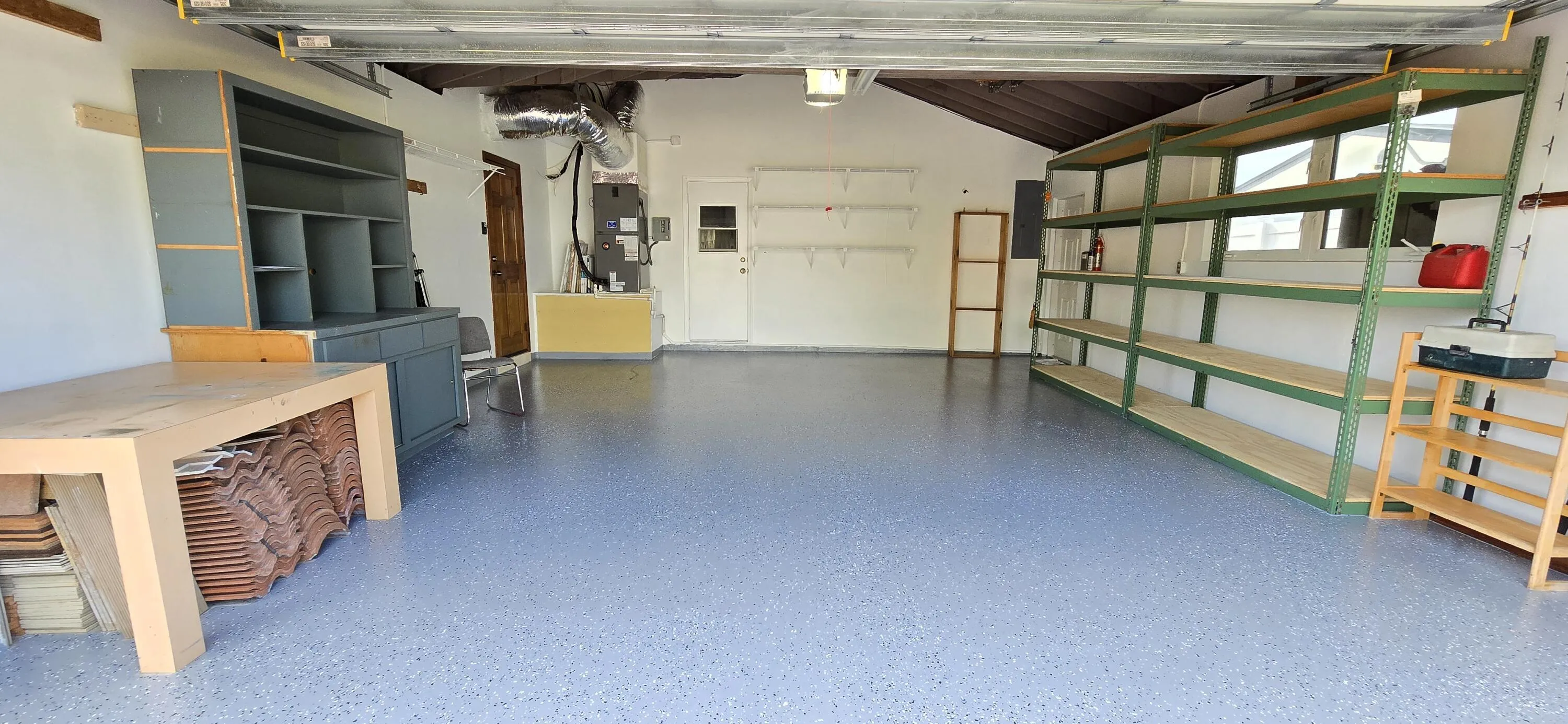 2 car garage w storage