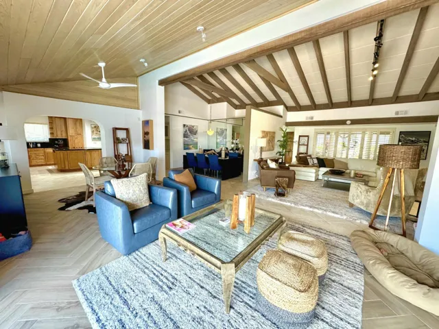 Beautiful beam ceilings great room