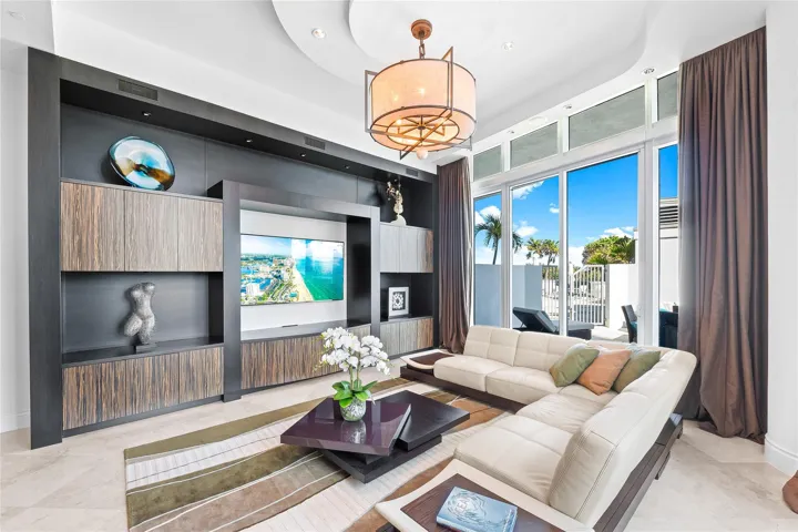2nd Living Space leads to Lanai Terrace, Pool & Beach.