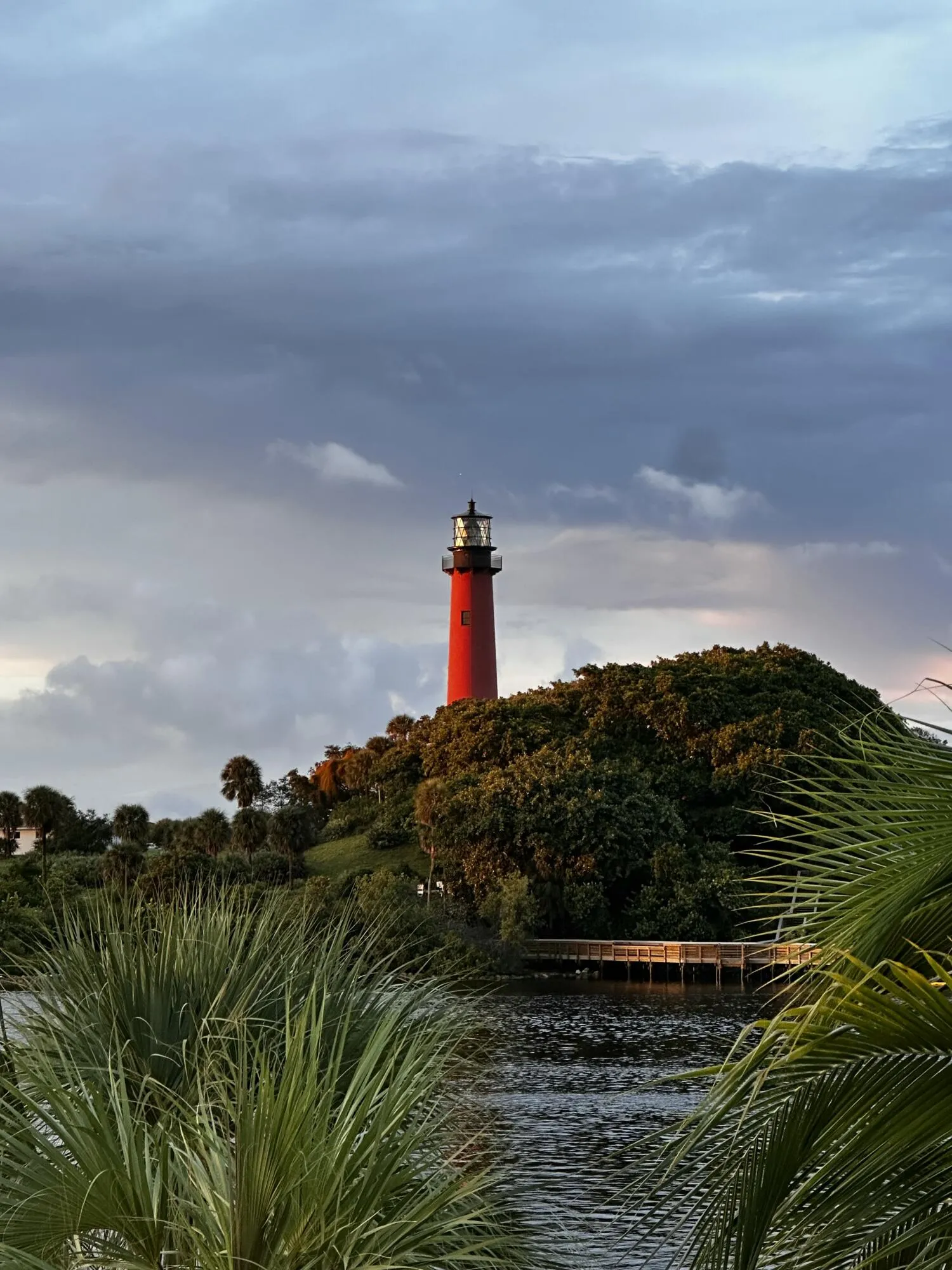 The iconic 108-foot-tall vibrant red brick tower - a true historic beacon of light