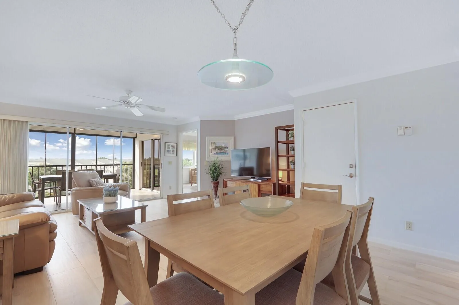 Dining area and living room