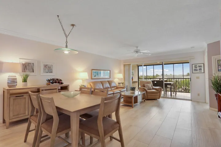 Dining area and living room