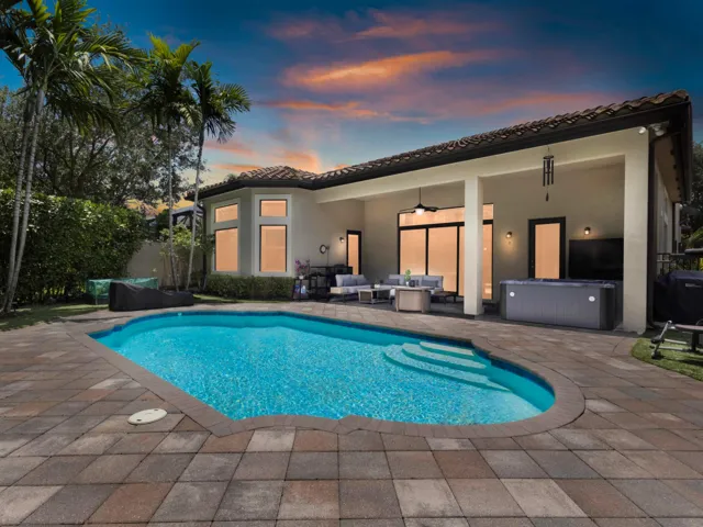 Pool Covered Patio Dusk