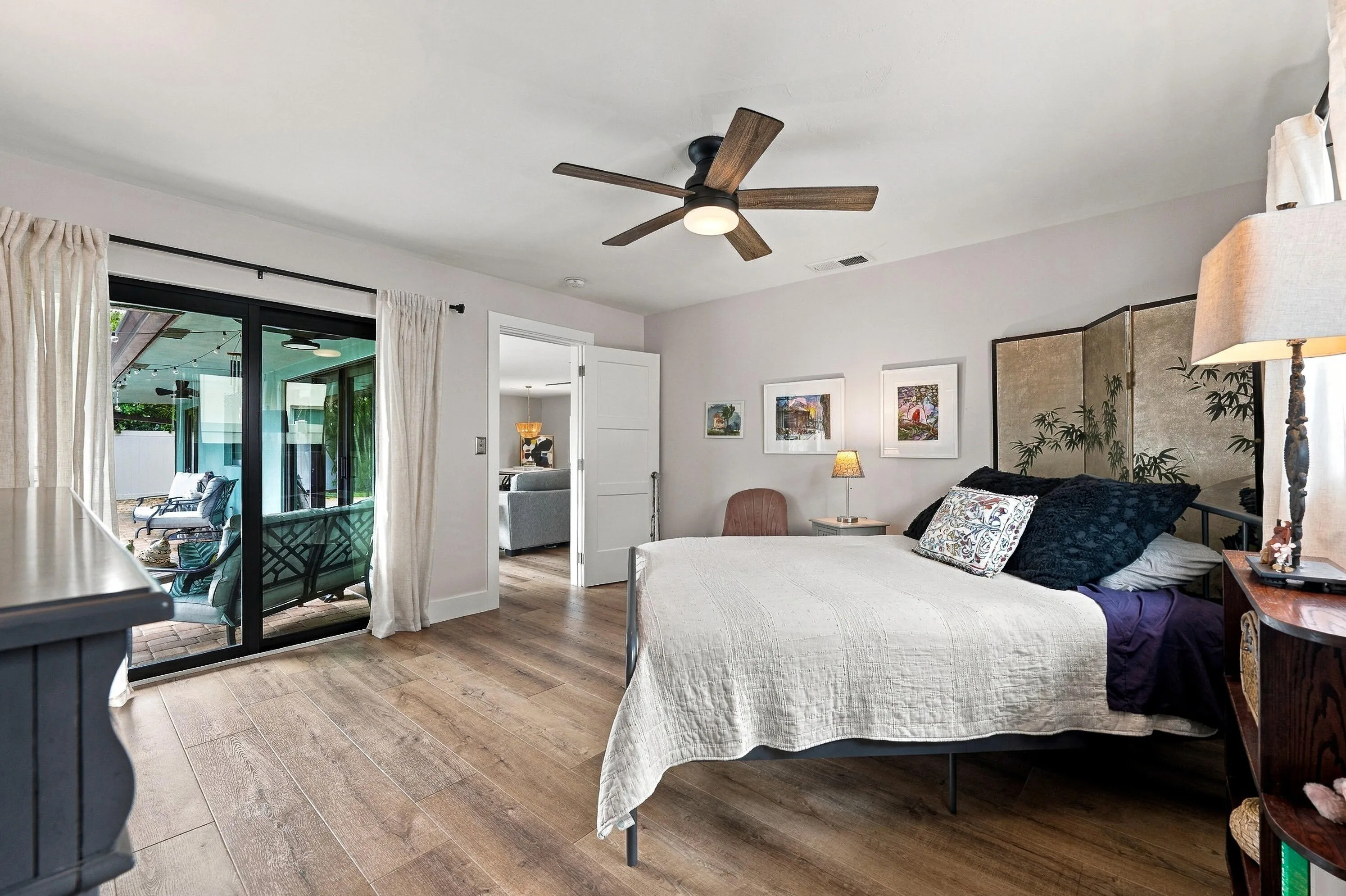 Primary bedroom to pool & patio
