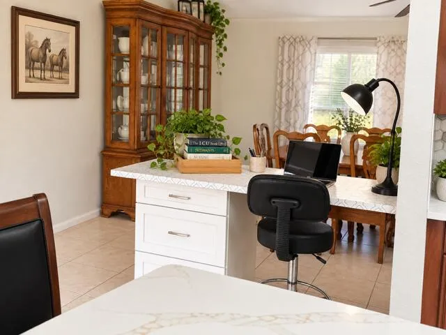 Desk looking into Formal Dining