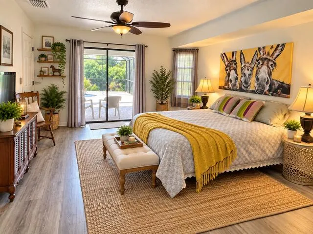Primary Bed with View of Pool