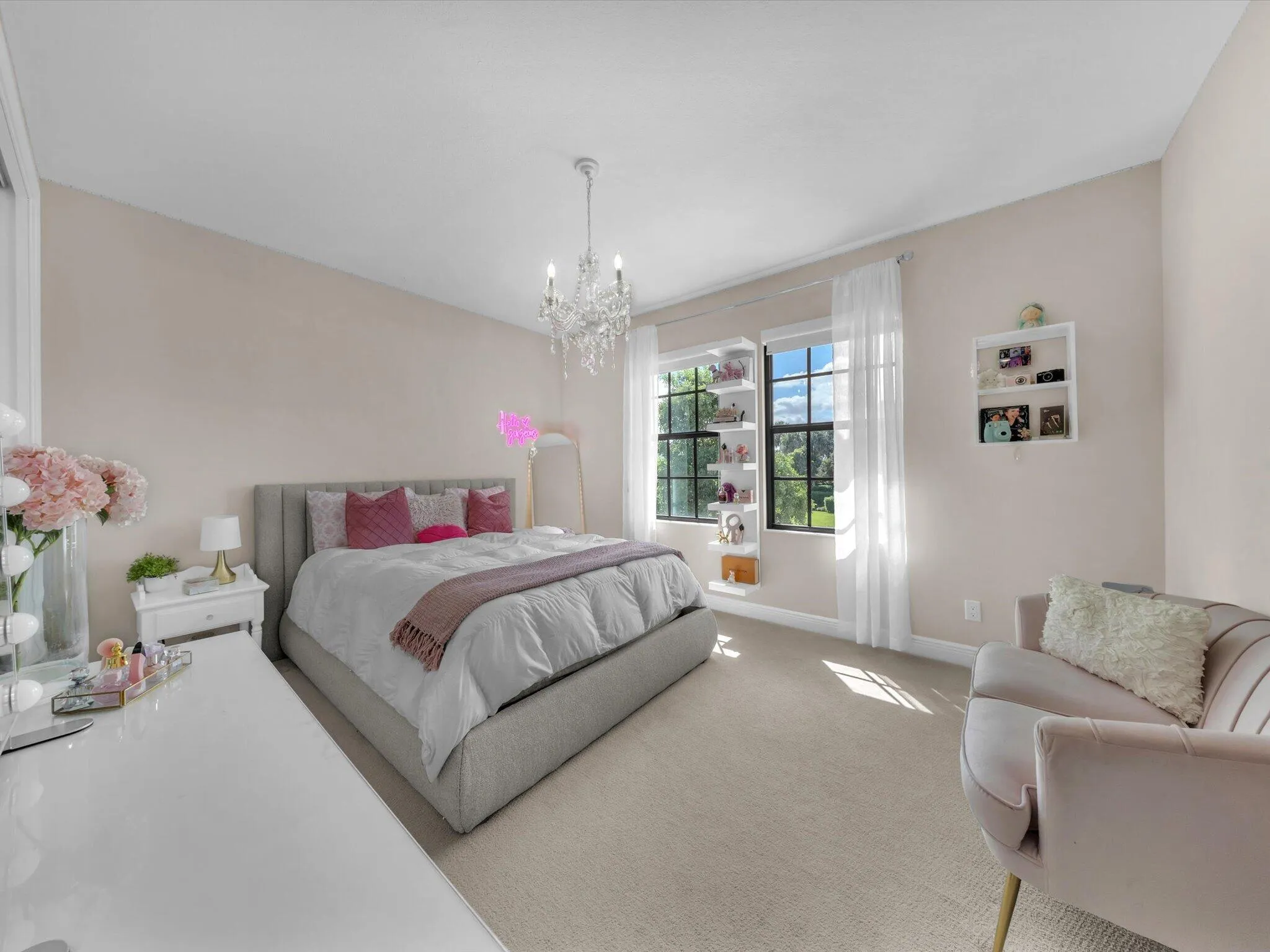 second bedroom upstairs overlooking the green areas