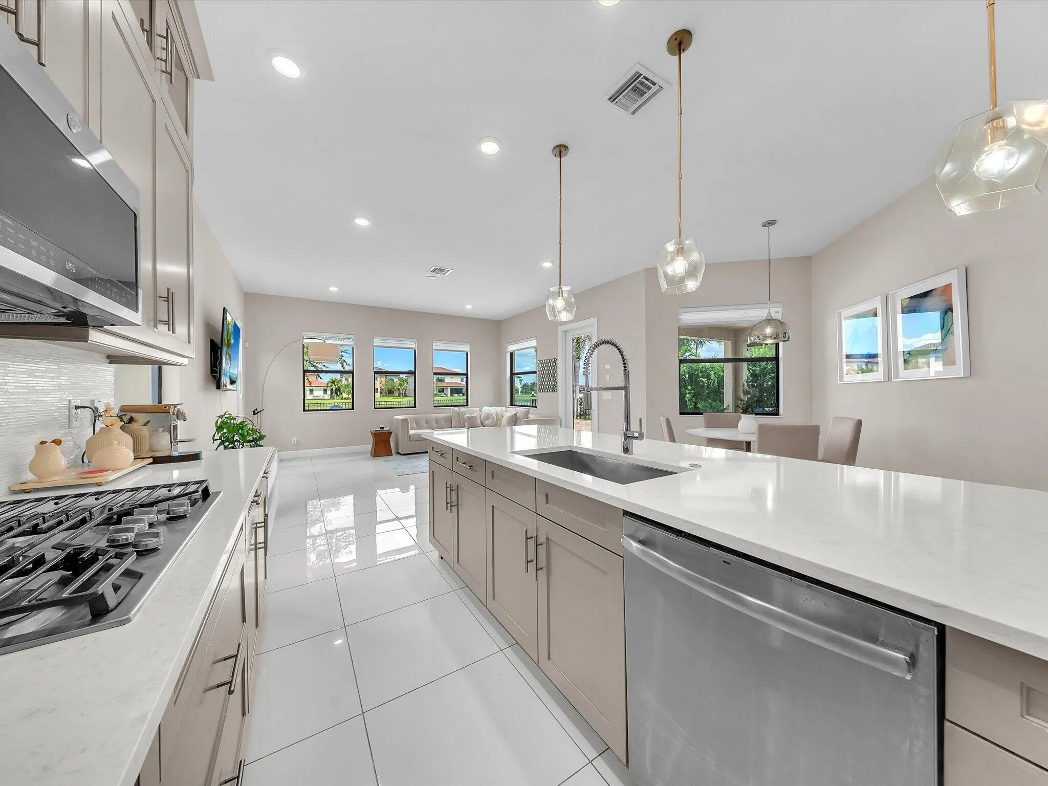 gas stove and extended kitchen look