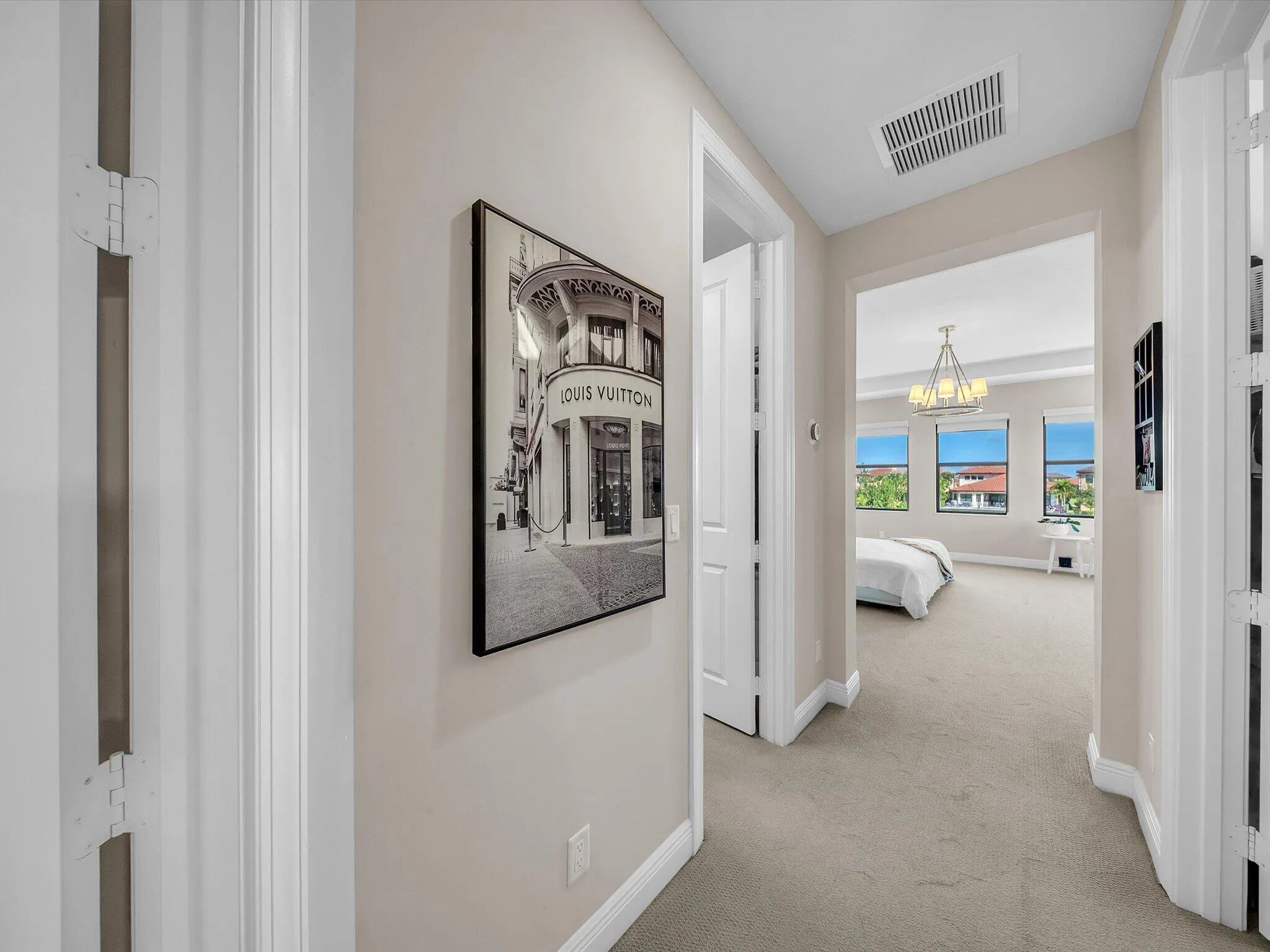 master bedroom entrance and closets
