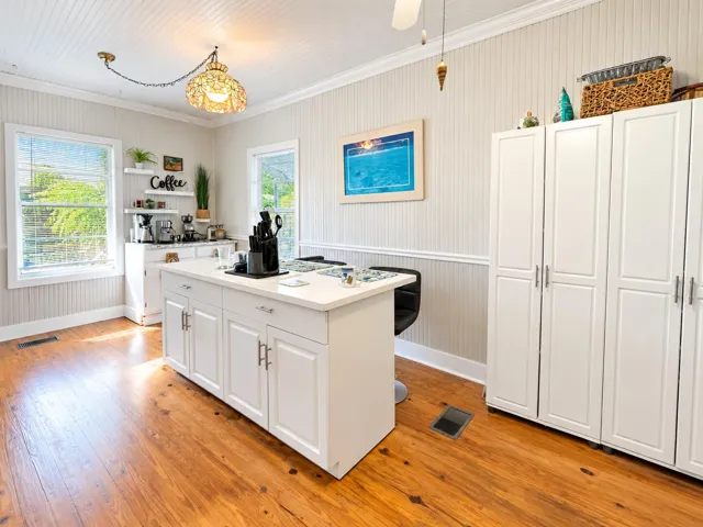 Pantry cabinets on right can stay or go