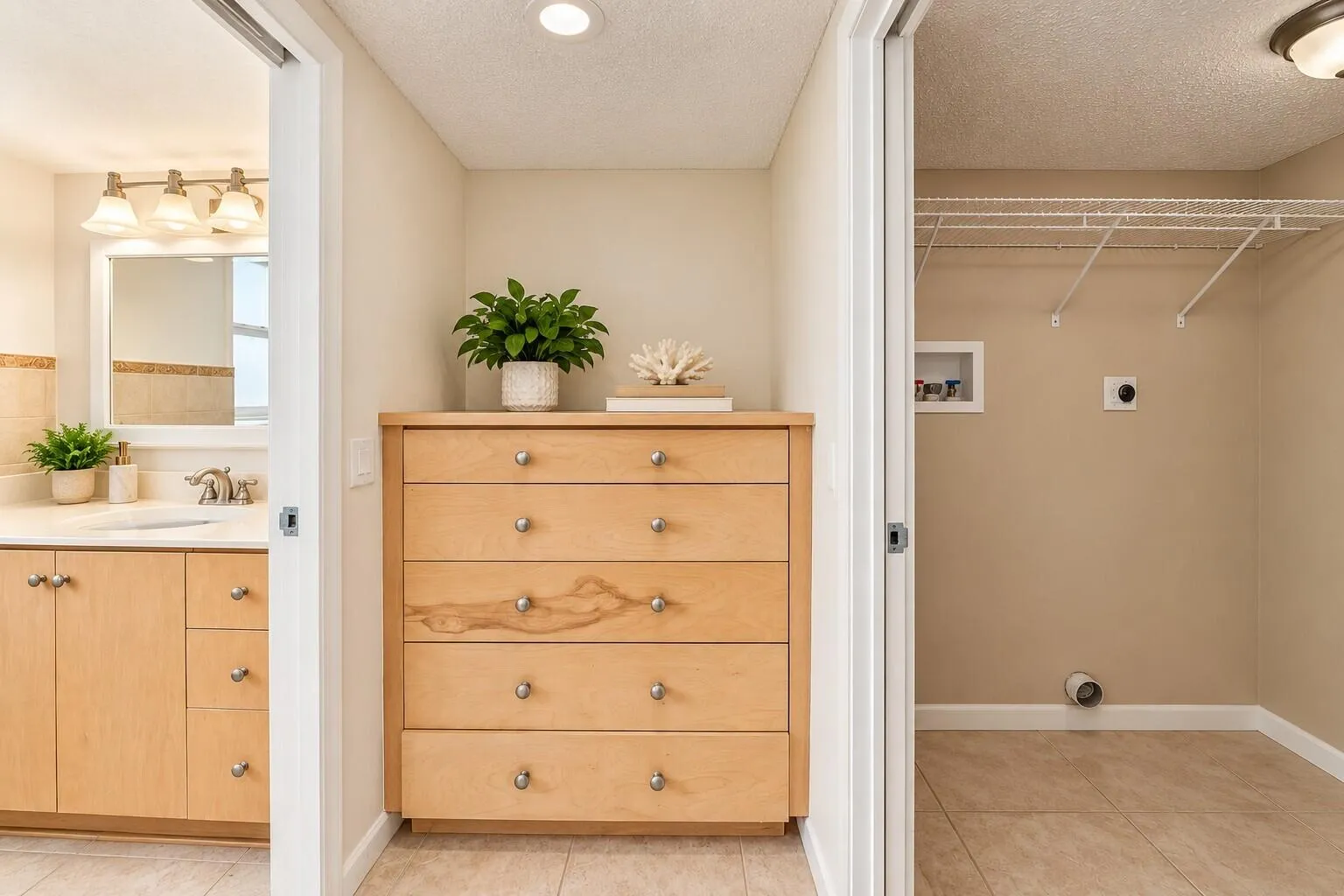 washer and dryer hook up in closet