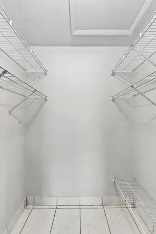 White wire shelving system