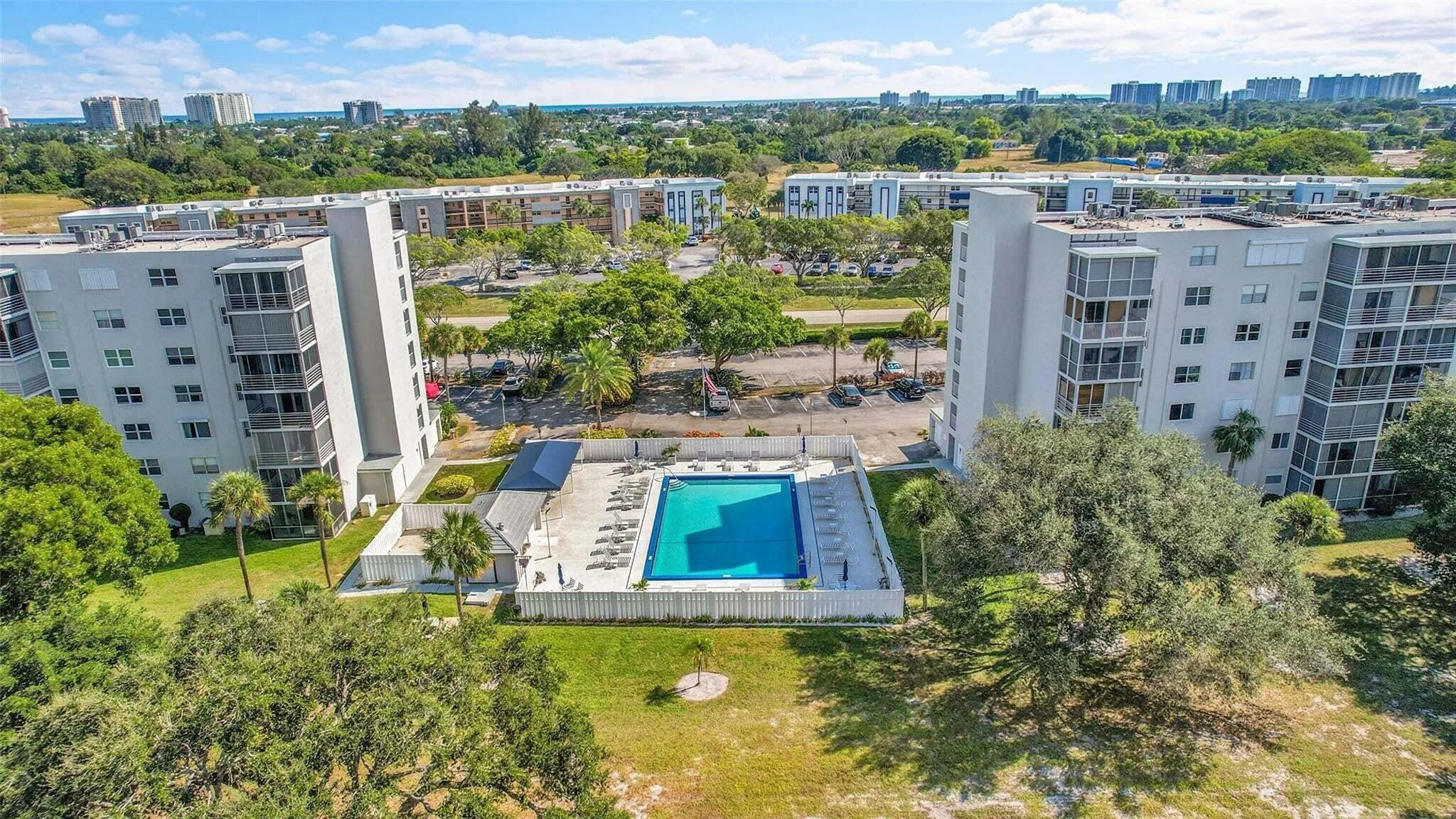 Pool between Building 6161 and Building---which are the 166 units of the 2 83-unit buildings association.