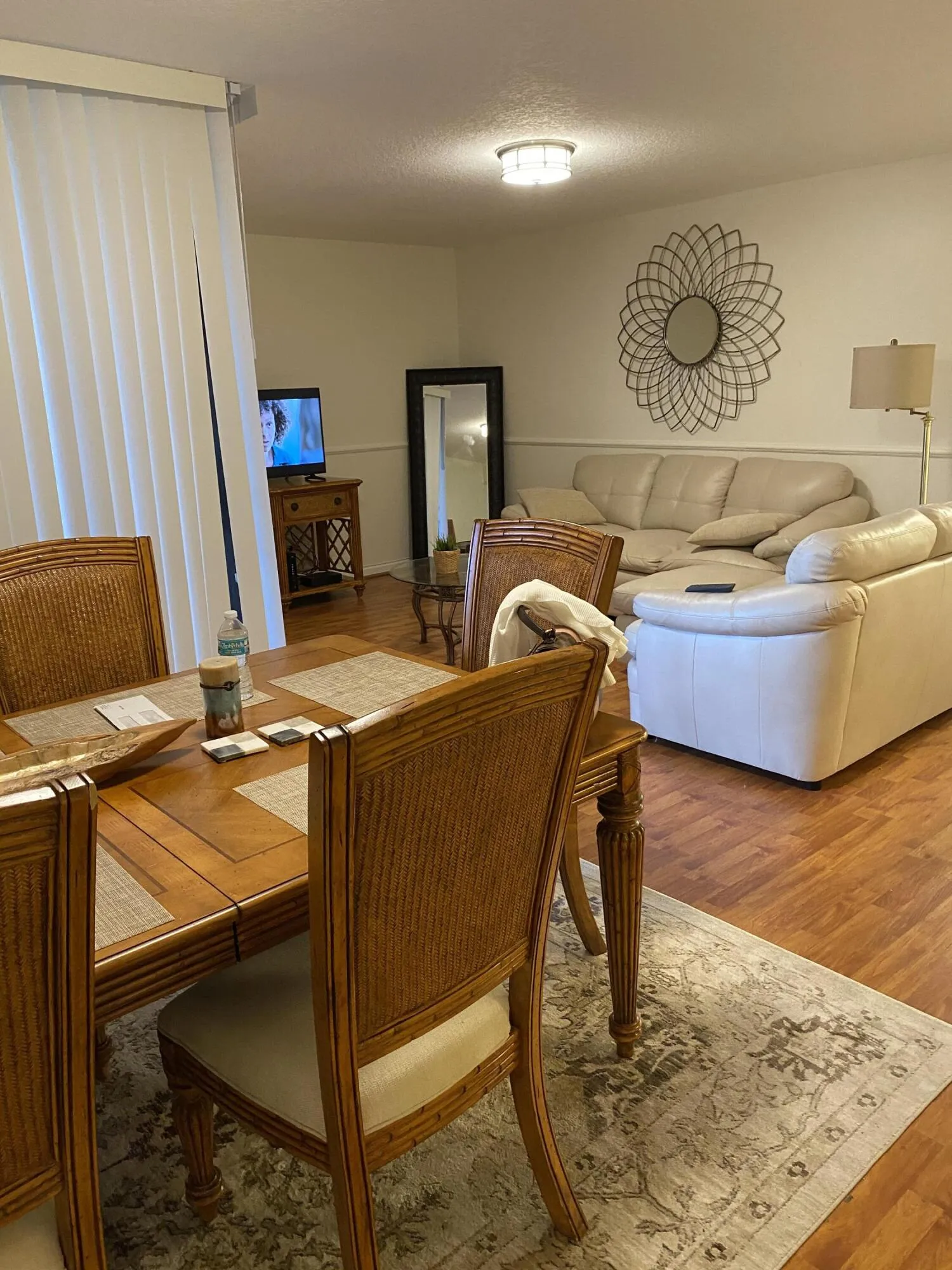 Wood-finish flooring throughout
