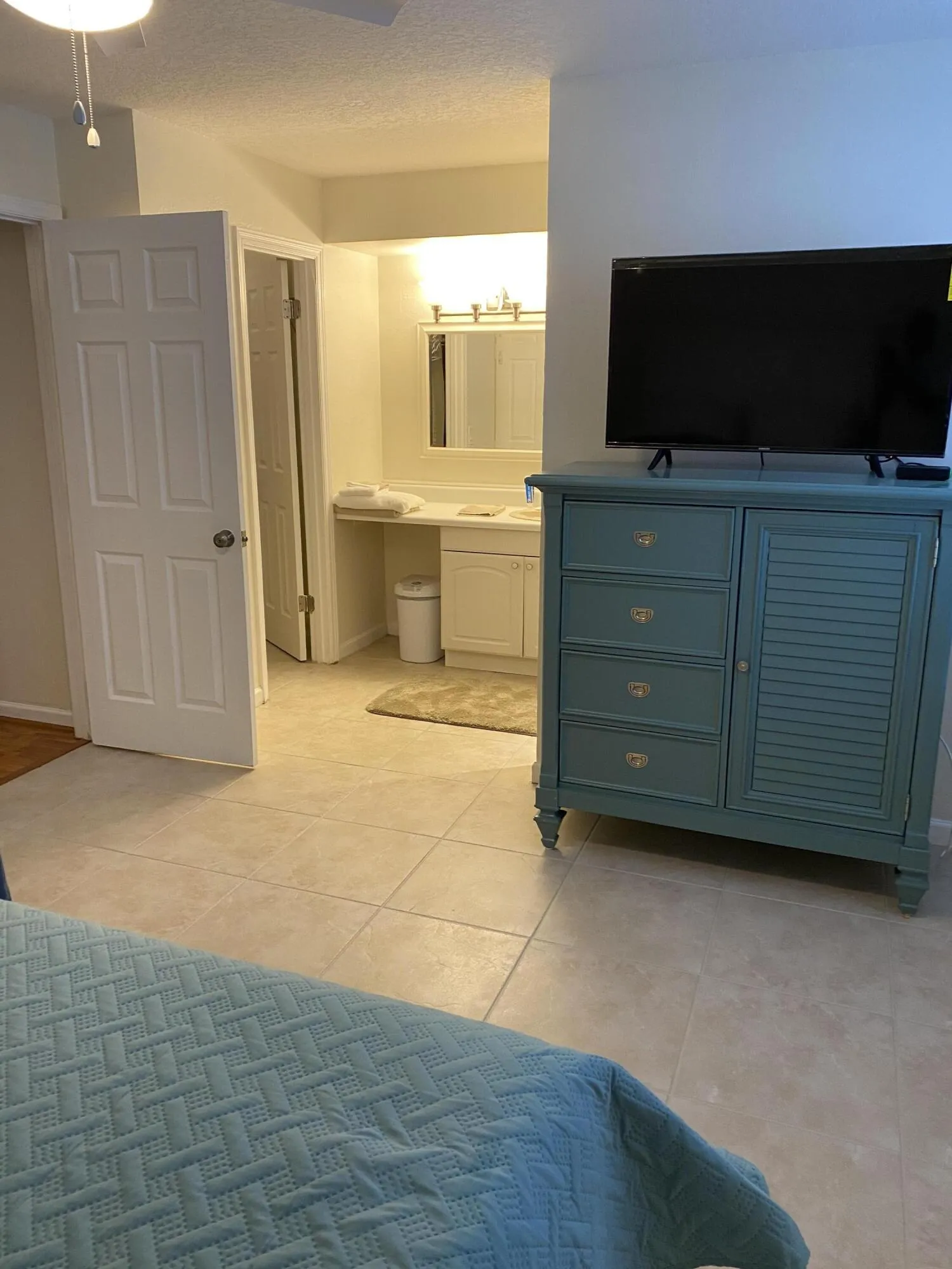 Tile flooring throughout