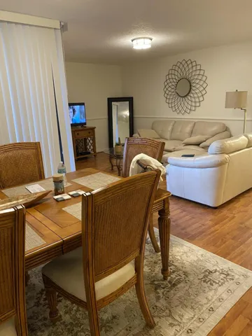 Wood-finish flooring throughout