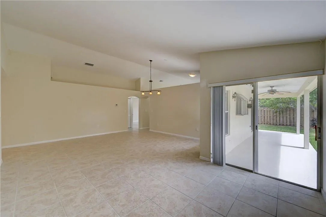 Living room opens to large patio
