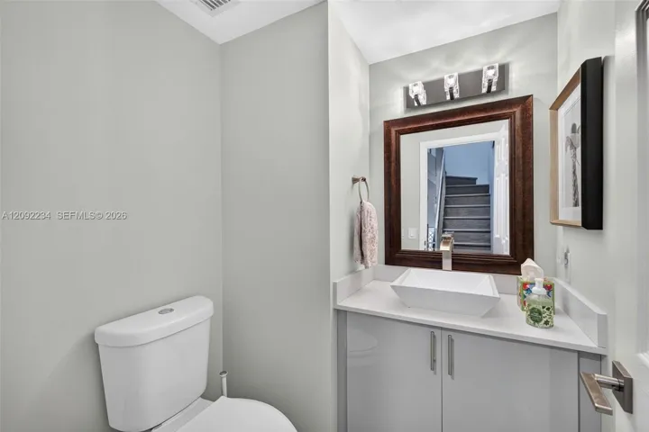 Second Floor Half Bath is Convenient for Guests and Beautifully Renovated