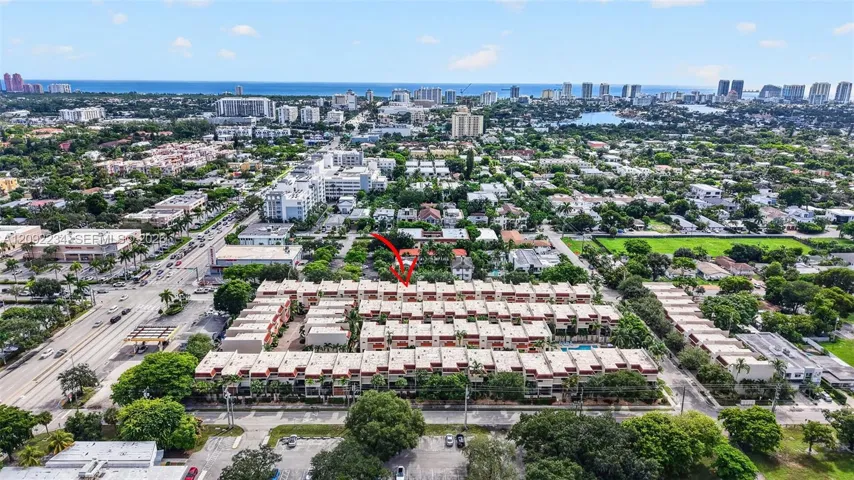 Aerial Drone View East Shows the Short 1.8 Miles to the Atlantic Ocean