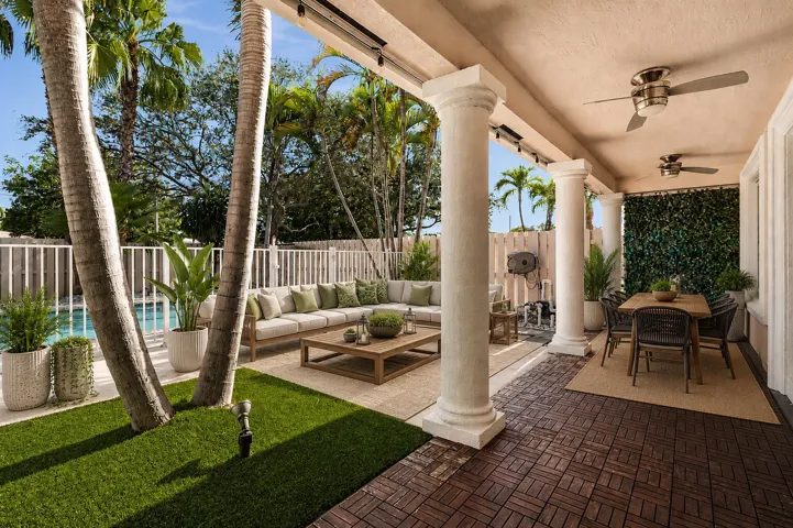 Virtually Staged Backyard and Patio