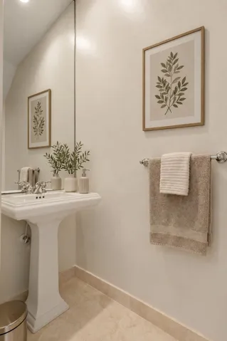 Virtually Staged Powder Room