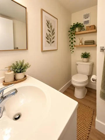 1/2 bathroom. Virtually staged.
