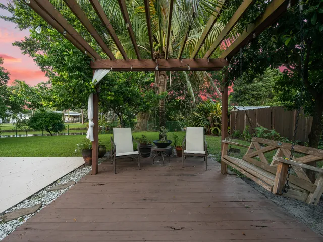 Pergola deck built for slow Florida evenings.