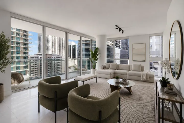 Virtually staged living room