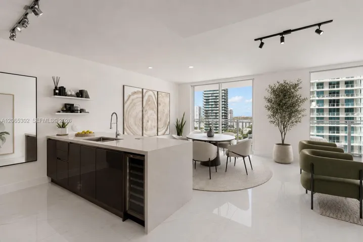 Virtually staged kitchen view